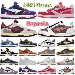 Badande löpning Apes Casual Shoes Nigo ABC Camo SK8 STA Low Lace Up Sneakers Mens Womens Luxury Fashion Court Sta Shoe Men Leather 16th Anniversary Pink T