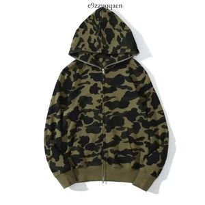 Bapesta Mens Women Hoodie Popular Shark Pattern Sportwear Camouflage Zip Up Hoodies High Quality Pure Cotton 111