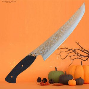 Köksknivar Diy 8 tum bladkniv utan handtag skarpa kockar Cleaver Sashimi Skivning Sushi 10Cr15Mov Steel Kitchen Knives Cooking Tools Q240226