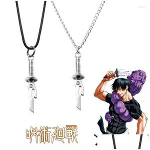 Zincirler fushiguro toji kolye kadınlar jujutsu kaisen kolyeler kadın moda yaratıcı karikatür çiftleri zincir alaşım cosplay collier damla otsiz