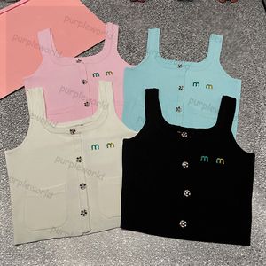 Crop top per donna maglieria magliette canotte firmate lettera pullover estivo senza maniche gilet lavorato a maglia streetwear sexy