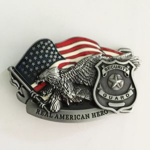 1 datorer Real American Hero Security Guard Eagle Cowboys Belt Buckle Woman Man Jeans smycken Tillbehör Metal Belt Head228L