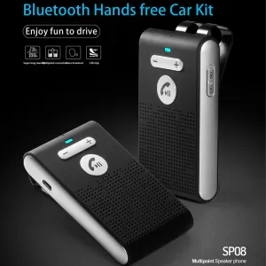 Högtalare Siparnuo Mini Sun Visor Clip Bluetooth SpeakerPhone Audio Music Receiver Car Kit Wireless Handsfree Speaker Adapter för bil