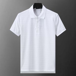 Mens Polo Shirt Designer Polos skjortor för man modefokus broderi orm strumpor små bin tryck mönster klädkläder tee svart och vit herr t -shirt#042