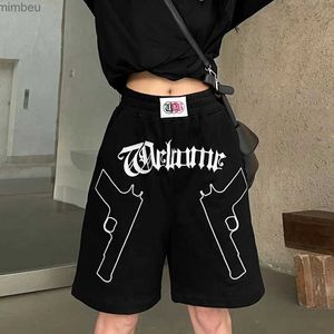 Mäns shorts emo y2k mens sommar casual streetwear byxor harajuku elastisk midja korta byxor alt fairy grunge bermudas shorts manliga kläder 240226