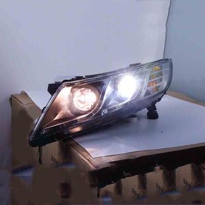 For Kia K5 LED Headlight Assembly 11-13 High Beam Angel Eye Projector Lens Daytime Running Light Streamer Turn Signal Front Lamp