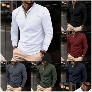 Polo da uomo Camicia sportiva da uomo a maniche lunghe Stile alla moda e minimalista Golf stampato oversize 240106 Abbigliamento Drop Delivery Uomo Otxof