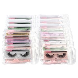 Fransar grossist fluffiga volym 3d mink ögonfransar smink naturliga långa mink falska fransar maquillaje faux cils uppsättningar