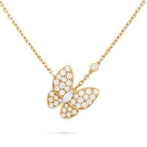 Designer necklace luxury jewelry butterfly necklaces for women Red Bule White Shell rose gold platinum pendant Wedding gift stainless steel wholesale for resaleQ3