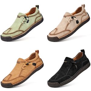 Homens sapatos casuais couro preto branco verde marrom bege treinadores masculinos tênis esportivos tamanho 40-45 GAI