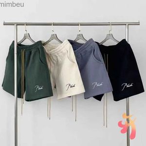 Men's Shorts Shorts Loose Drstring Black Blue Green Apricot Embroidery Shorts Men Women Summer Casual Clothing 240226