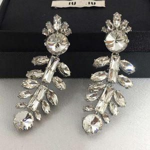 Designer miuimiui Miaos Neue Ohrringe imitieren Kristall-Sonnenblumen-Fischgräten-Ohrringe mit eingelegten Diamanten, französische fortgeschrittene Ohrringe, lange Ohrringe für Frauen