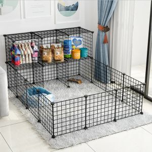 Pensje Składane odłączane DIY PET FENCE METAL DRUTE PIES KOT DUŻE miejsce ćwiczeń klatkę Home Playpen House dla szczeniąt