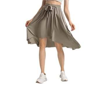 Anti awkwardness and hip covering skirt with elastic straps, flowing casual sports skirt, UV resistant UPF50+