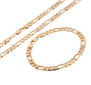 Set di collana e bracciale da uomo placcati in oro 18k 183S 60055 mm e 19055 mm2369915