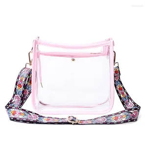 Evening Bags Women's Clear Crossbody PVC Adjustable Long Strap Transparent Casual Outdoor Simple Style Ladies Shoulder