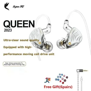 Ohrhörer Tfz Queen 10mm Composite PU Membran Dynamic HiFi Inar Ohrhörer Bass Wired Headphone 3,5 mm/Typec DJ Music Headset Supertfz