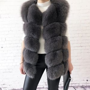 Pelliccia da donna di alta qualità vera pelliccia di volpe gilet 100% vera pelliccia naturale 2019 moda cappotto di pelliccia gilet gilet cappotto di vera pelle