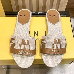 Designer shoes, women's non-woven casual comfortable slippers summer sandals, Italian women's classic brand outdoor slippers printed letters top quality shoes