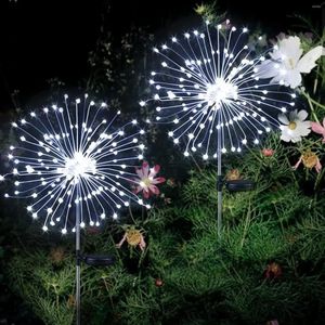 Lampy podłogowe LED Słoneczne światła fajerwerków Garland Outdood Wodoodporne ozdoby świąteczne ozdoby ogrodowe