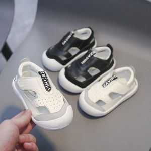 Utomhus baby pojkar sandaler 2022 sommar spädbarn småbarn skor softsoled nonslip barn casual äkta läderskor barn strand sandaler