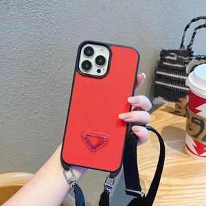 iPhone 15 Pro Max Designer Crossbody Phone Case for Apple 14 Plus 13 12 Luxury Pu Leather Shourder Strap Card Casse