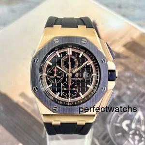 Sportowy chronograf AP nadgarstek Watch Royal Oak offshore Series 44 mm średnica 18K Rose Gold Ceramic Pierścień Automatyczny mechaniczny męski zegarek luksusowy zegarek 2