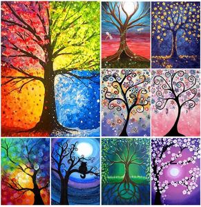 5D DIY Diamond Painting Scenery Tree Flowers Mosaic Picture Of Rhinestones Home Decor Full Square Diamond Embroidery Landscape5985977
