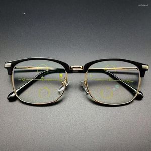 Solglasögon 2024 Real Nomanov Portable Se långt och nära multifunktion Anti-Blue Light Progressive Multifocal Reading Glasses Lägg till 75 till 400