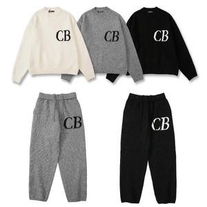 Trendy Cole Buxton Letter Round Neck Loose Sweater High Street Mens e Womens Casual Knitwear Sweater Pants 240227