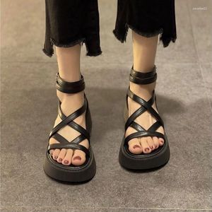 Elbise Ayakkabı Moda Gladyatör Kadınlar Yaz Tepkisi Bayanlar Sandalet Sıradan Yüksek Artan Kadın Platform Sandal Roma Ayakkabı