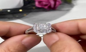 Classico anello di fidanzamento design AAA zircone cubico bianco femminile donna fede nuziale CZ anelli gioielli3401468