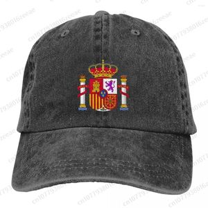 Basker spanska flagga mode unisex bomull baseball mössa utomhus vuxna justerbara män kvinnor denim hatt