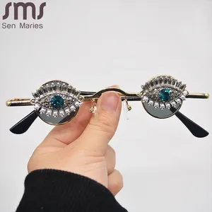 Occhiali da sole di lusso strass punk donna uomo tendenze designer di marca occhiali da sole moda diamanti occhi occhiali sfumature de sol oculos