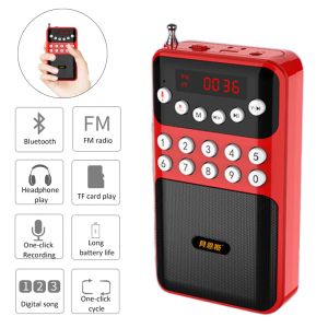 Lettori Mini Ricevitore Radio Fm Portatile Altoparlante Bluetooth Senza Fili Tf Lettore Mp3 con Jack da 3,5 mm Supporto Registrazione 18650 Ricaricabile