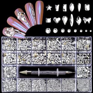 Nail Art Kit Liga 3D Encantos Gemas Decorações De Cristal De Luxo Diamantes DIY Jóias Acessórios De Manicure 240219