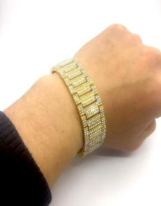 Neue Hip Hop Armbänder Rock Stil Silber Gold Armbänder Schmuck Mode Iced Out Miami Kubanischen Link Kette Armband Für Männer 8011331