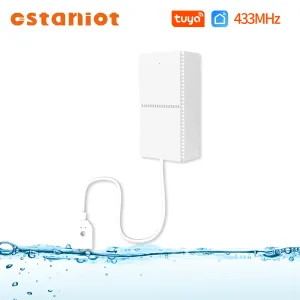 Rilevatore Ostaniot 433 MHz Tuya Rilevatore di perdite d'acqua Sensore di perdite d'acqua Avviso di allagamento Trabocco per il sistema di allarme di sicurezza APP Smart Life