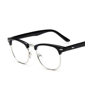 Стеклянные оправы для мужчин в стиле ретро 2021, брендовые металлические очки в корейском стиле для мужчин и женщин, полукруглые винтажные очки в оправе, модные солнцезащитные очки 230L
