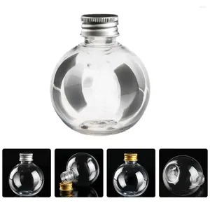 Water Bottles Round Bulb Empty Plastic Refillable Clear Fillable DIY Drift Wishing Random Color For Cap