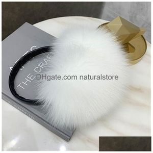 Ear Muffs Women Winter Warm Real Genuine Fox Fur Earmuffs Ear Protection Soft Muff294A Drop Delivery Fashion Accessories Hats, Scarves Dharl