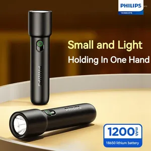 Torce elettriche Philips 2024 EDC torcia portatile ricaricabile a LED per l'escursionismo in campeggio di autodifesa personale Defensa