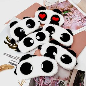 Máscaras de sono moda design bonito pelúcia panda rosto olho viagem dormir máscara de olho macio venda sombra portátil dormir capa de olho