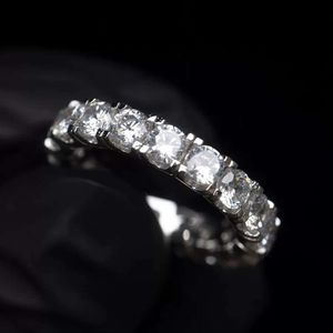 Bling Hip Hop Jewelry Sterling Sier Claw Setting Double Round Moissanite Diamond Ring For Men
