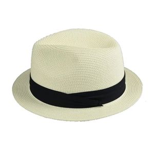 Liten Brim Large Size Paper Straw Hats Man Summer Handsome Sun Cap Big Trilby Jazz Hat Plus Fedoras 5658 CM 5860CM 240219