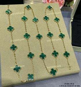 Fashion Vintage 2024 4/four Leaf Elegant 20 Flowers Clover Classic Bracelet Necklace Women's Jewelry Pendant High Quality