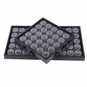 Flaskor 25/50 rutnät Runda tomma utrymme Nagelkonstförsörjning Lagring Fodral Rhinestone Container Box Plate Manicure Tool