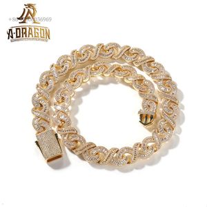 Street Wear Style Vvs1 Moissanit Iced Out Silber Diamond Infinity Cuban Link Chain für Herren