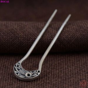 Gioielli BOCAI S925 Sterling Silver Fascino Bastone Dei Capelli Peonia Phoenix Retro Totem Copricapo Puro Argentum Donne Tornante Gioielli Popolari