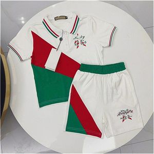 Designer infantil polo conjunto de roupas verão meninos camiseta shorts de algodão de alta qualidade t curto macio camiseta tamanho das crianças 90cm-150cm marca conjunto b24